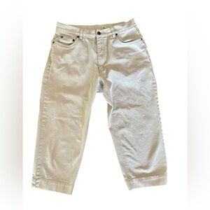 Vintage Eddie Bauer 90s Cropped Cotton Pants Beige Size 12